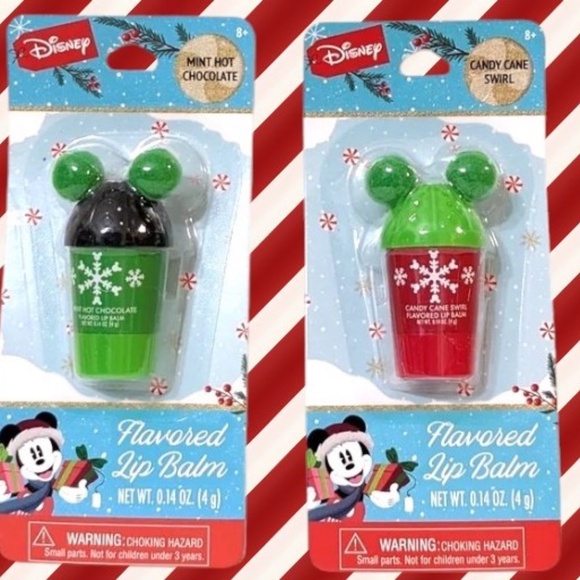 Disney Mickey Mouse Ears Set of 2 Christmas Flavored Lip Balms - Picture 1 of 2